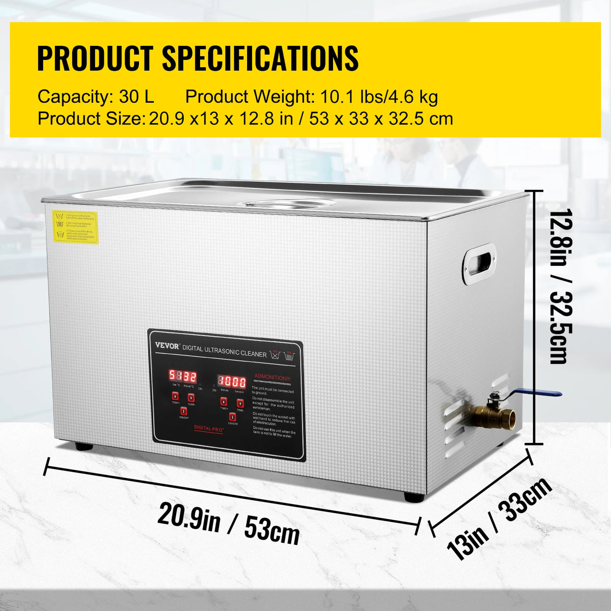 Novara PureWave Pro — Ultrasonic Cleaner | Stainless Steel Industrial Jewelry, Lab & Parts Washer